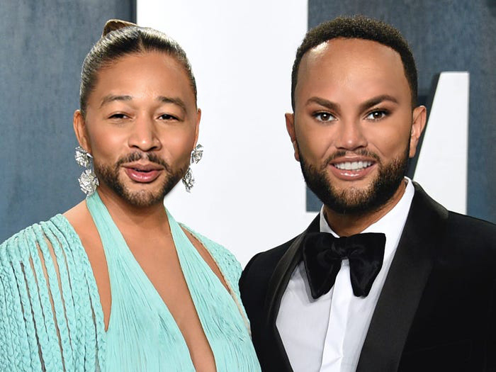 Chrissy Teigen and John Legend: faceswapped