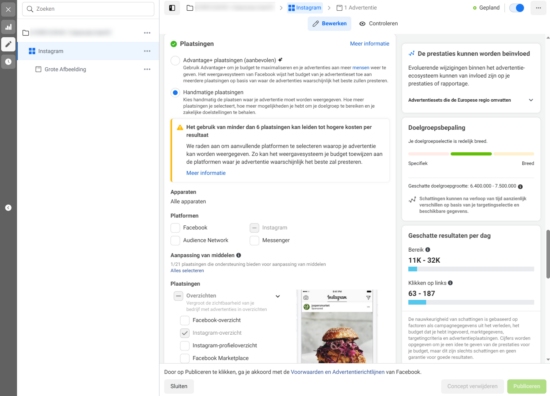 Ad campaign setup in Ads Manager