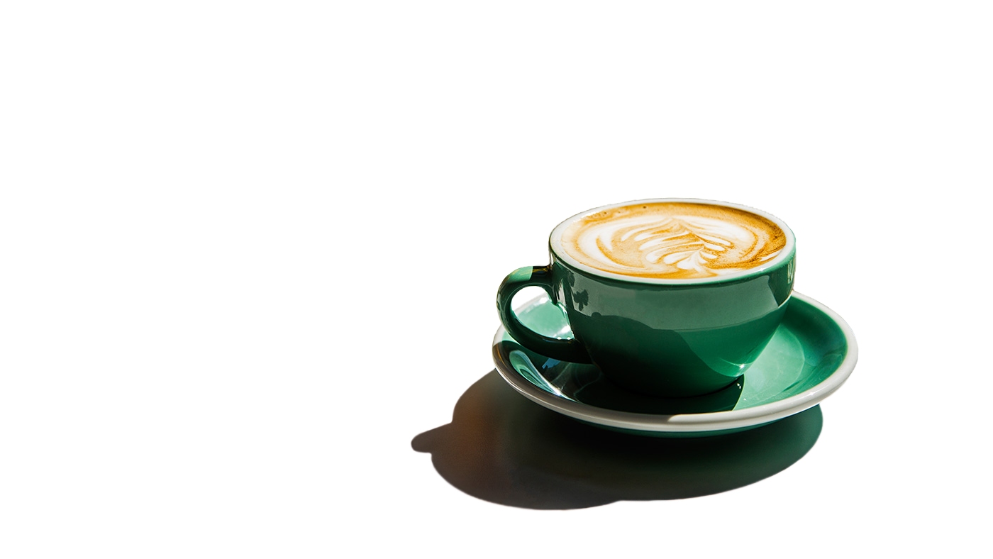 Green coffee cup with background removed