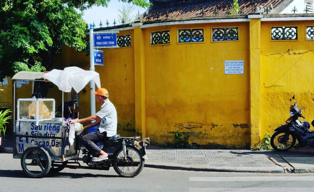 Durian seller in Hanoi