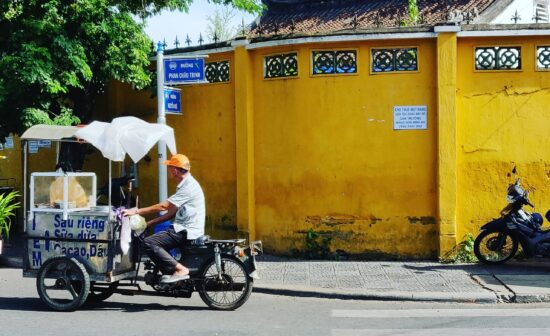 Durian seller in Hanoi