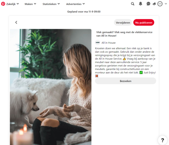 Pinterest pin ad