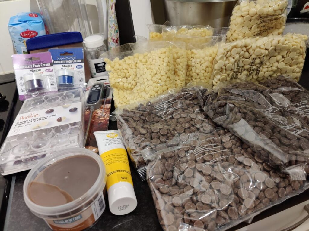 Ingredients for homemade pralines